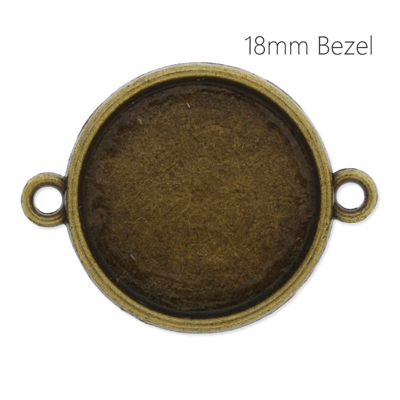 18mm Round Antique Bronze Plated double side bezels for bracelet,bracelet blanks,cuff bracelet blank, 50pieces/lot