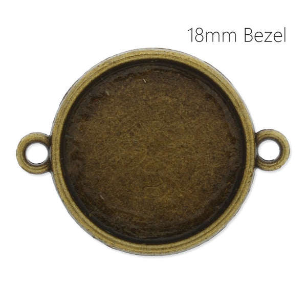 18mm Round Antique Bronze Plated double side bezels for bracelet,bracelet blanks,cuff bracelet blank, 50pieces/lot
