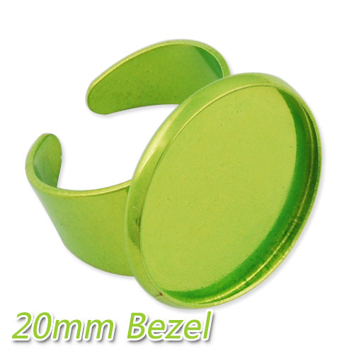 2013-2014 new style 20MM Apple Green Adjustable Ring Blanks Base With bezel,Electrophoresis,fit 20mm glass cabochon,Sold 20PCS Per Package