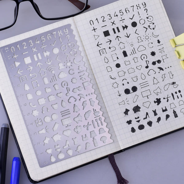 4pcs Bullet Journal Set Stencils Journaling Planner Stainless Steel Ruler  Drawin