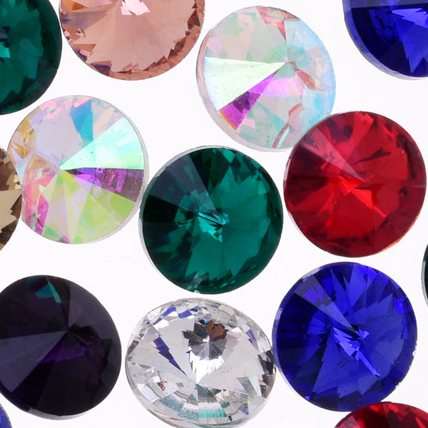 18mm Pointed Back Glass Crystal Rhinestones pointed bottom drill Satellite stone jewelry Design mixed color 50pcs 10182158