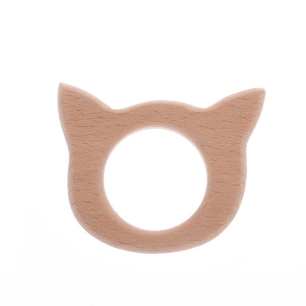 53*43mm Baby Teething Toy Wooden Teether First baby toys Handmade Baby toy Jewelry Wooden Elf shape 2pcs