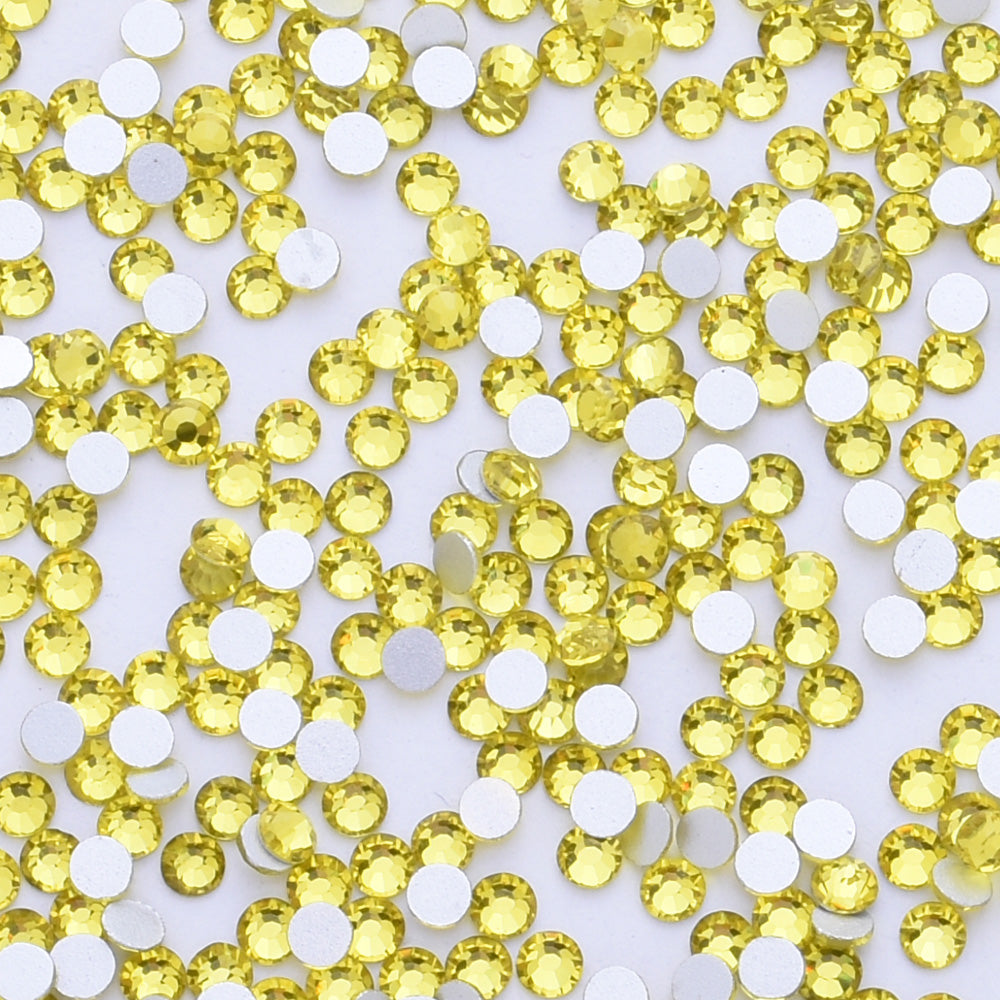 SS12 1440PCS Yellow Non Hot Fix Crystal, Flat Back 3D Rhinestones DIY Phone case Nail art design deco supplies