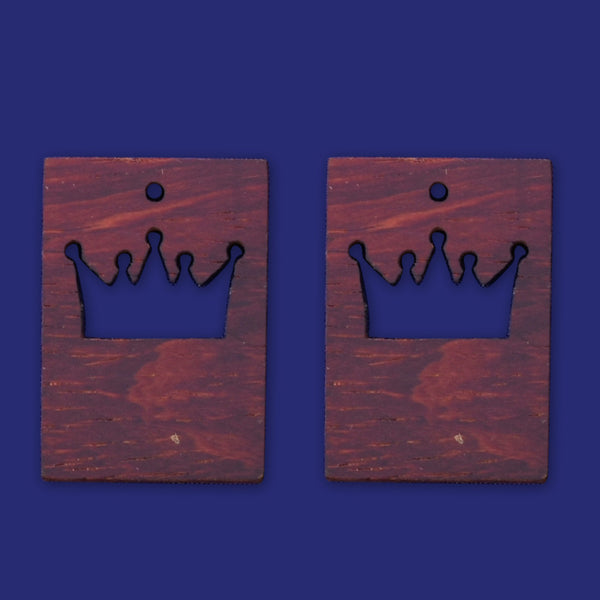 1 Rectangular frame Crown shape 34.5x24x4mm wooden pendant Resin Setting Blanks handmade wood resin jewelry