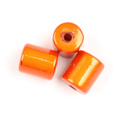 Top Quality 8 x 10 MM Tube Miracle Beads,Orange,Sold per pkg of about 1100 Pcs