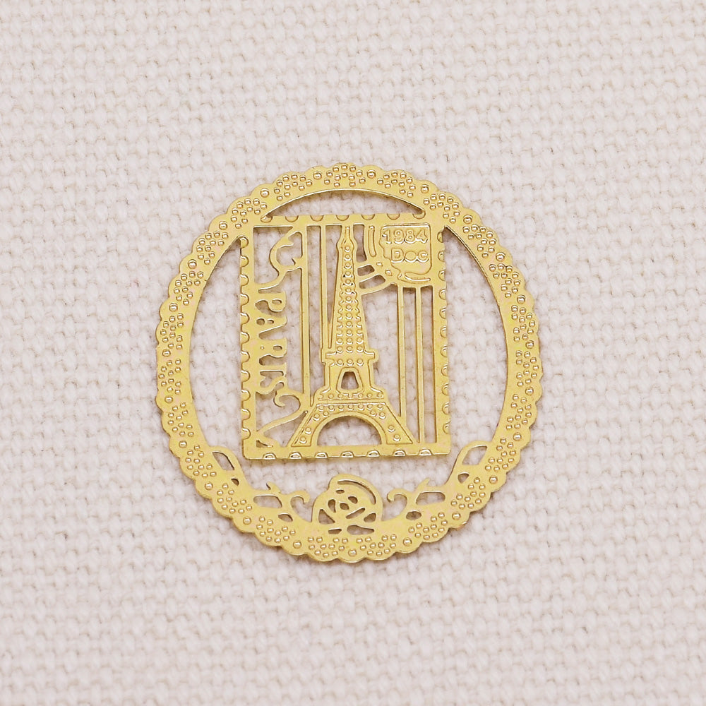 About 29*25mm metal Vintage bookmark clips Paper clips Planner Jewel clip Gold plated Tower 5pcs