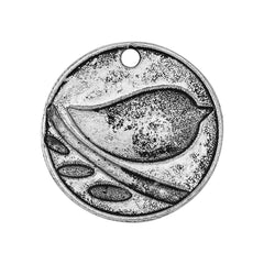 50 Antique Silver Round Bird Charm Free Bird Pendants Swallow Jewelry Making Findings 25mm