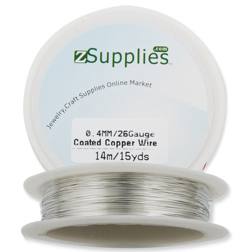 0.4MM Thick Silver Coated Soft Copper Wire,about 14M/15yds per Roll,26Gauge,Sold 10 Rolls Per Lot