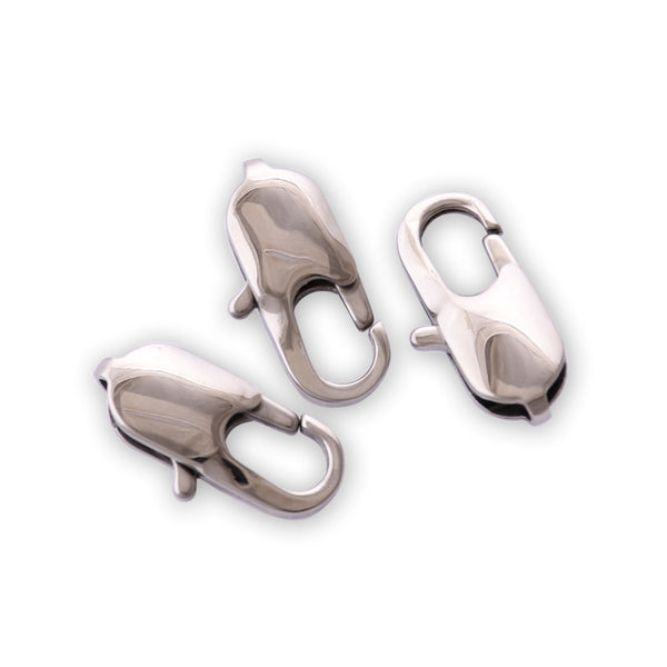 18mm Silver Tone Stainless Steel Lobster Clasp Claw Clasps Unique Oval Style Bracelet Necklace finding, Jewelry Supplies Charms 10pcs