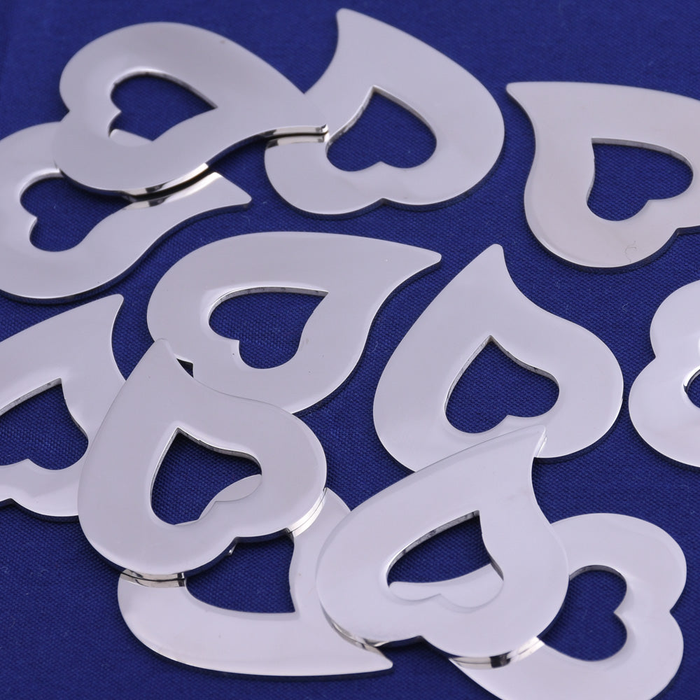 10 tibetara® Stainless Steel Heart Washer Stamping Blank about 25x28mm Heart Tags,Jewelry Tools Stamping Supplies