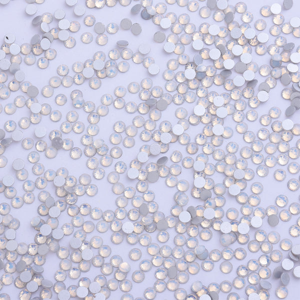SS8 1440PCS White opal Non Hot Fix Crystal, Flat Back 3D Rhinestones DIY Phone case Nail art design deco supplies