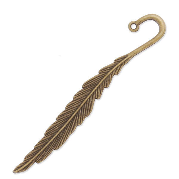 12x80mm Antique boronze hook bookmark,bookmark Chip,leaf,10pcs/lot