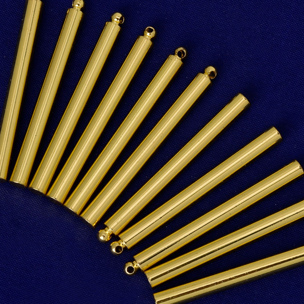 About 44*4*1.2MM tibetara® Brass Tube Personalized Stamping Blank Bar Ready to stamp Jewelry Supplies plated gold 20pcs