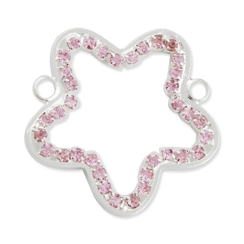 30MM Brass Base,Pink Rhinestone,Star,Design Fits Wrist Shape