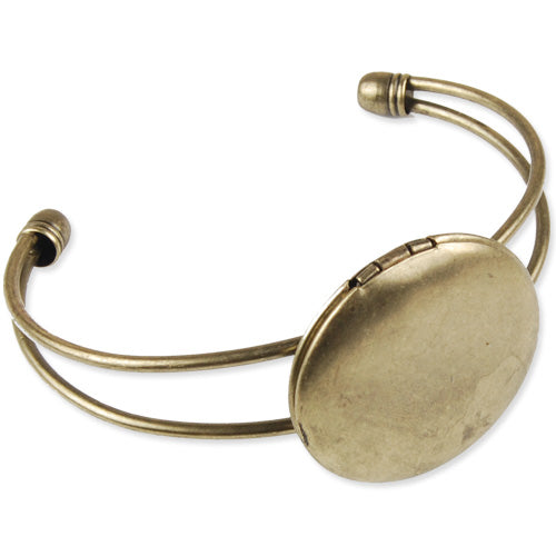 32MM Antique Bronze Bracelet With 25MM Photo Locket,Cuff,Adjustable,Lead Free And Nickel Free,fit 25mm photo;Sold 5PCS Per Lot