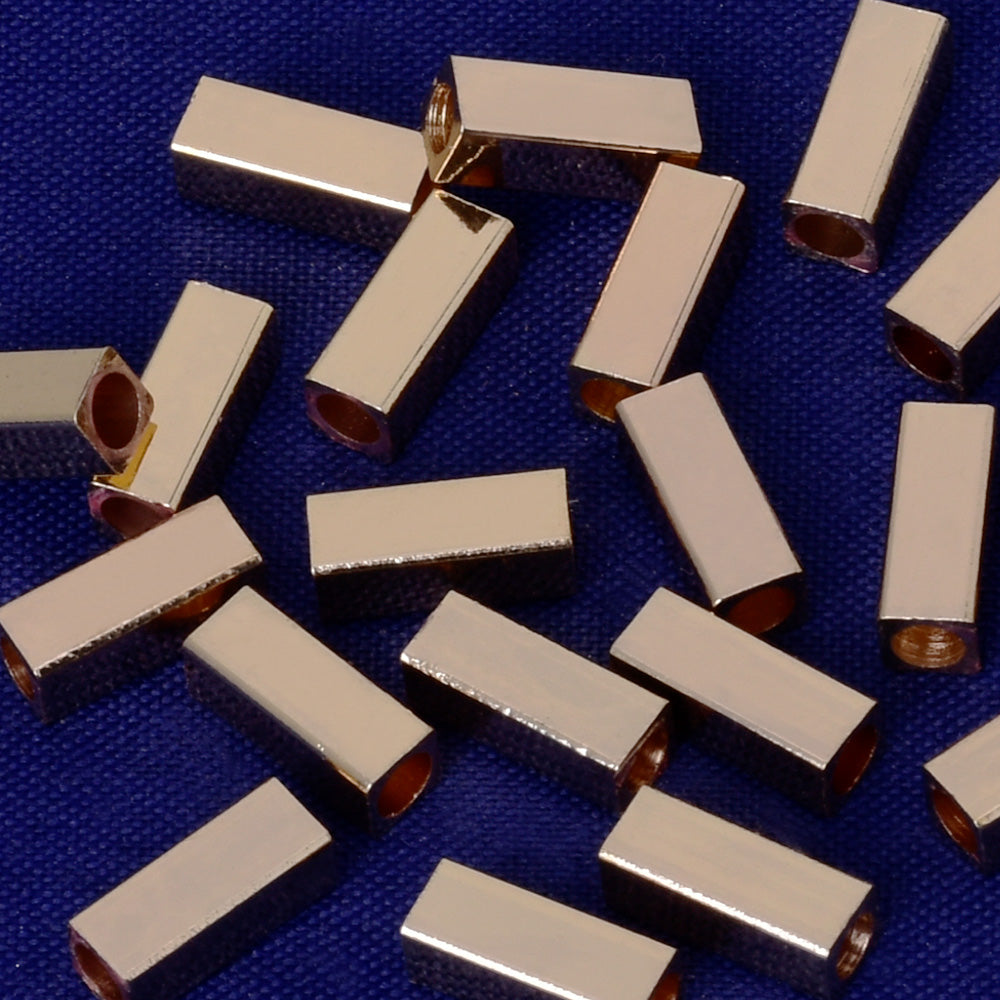 About 3*8mm tibetara® Brass 4 sided Blank Bar Spacer Beads metal Beads Name Plated Jewelry Supplies plated kc gold 20pcs