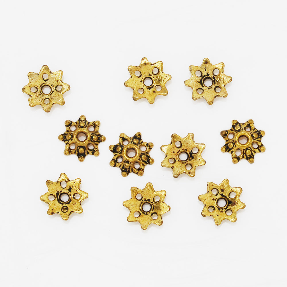 8.5 mm Charm Beads Cap,Antique Gold Star Shape Bead Caps,Diy Jewelry Caps,Thickness 3 mm,sold 100pcs/lot