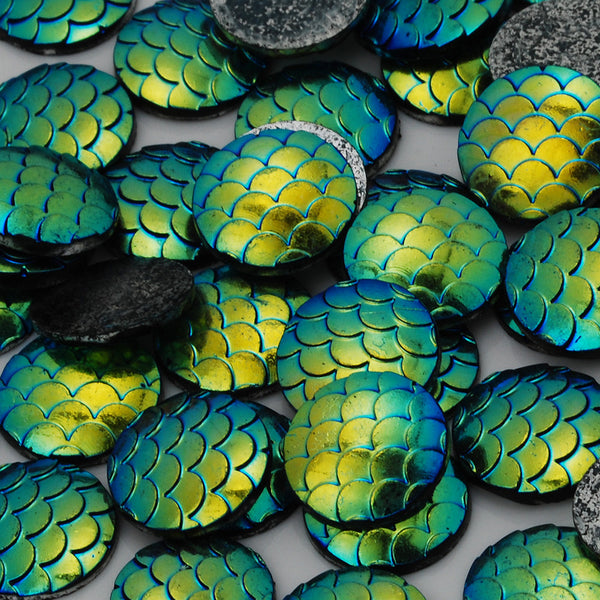 12mm Round Cymbidium Cameo Mermaid Cabochon,Resin Jewelry,Thickness 2.5mm,50pcs/lot