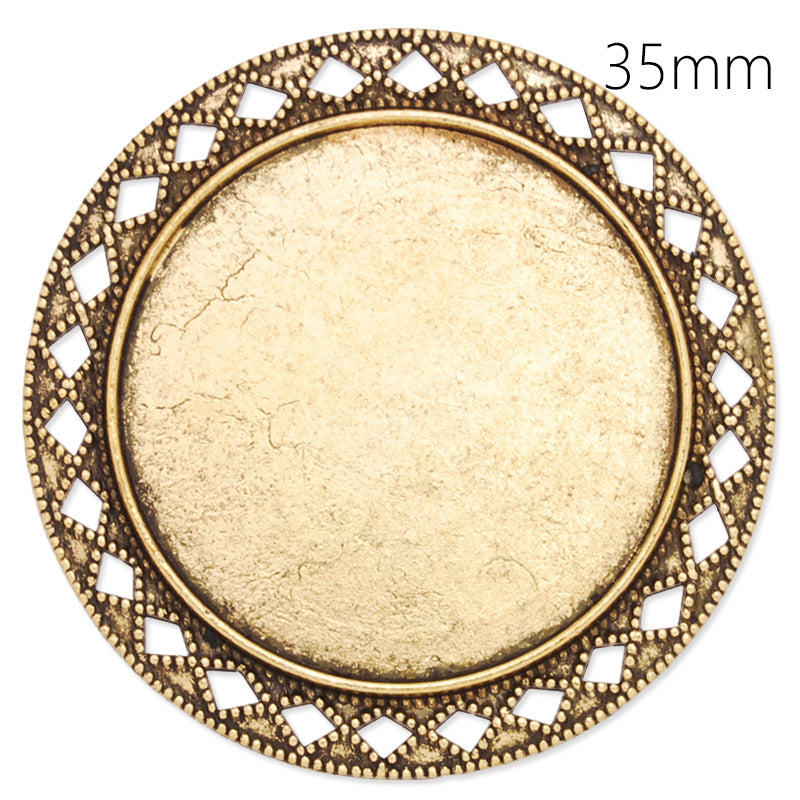 35mm anqitue gold plated brooch blank,brooch bezel,zinc alloy,lead and nickle free,sold by 10pcs/lot