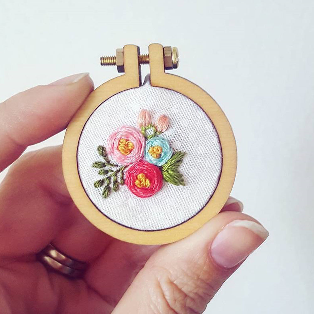 50mm round Mini Embroidery Hoop Lasercut Frame Cross Stitch Frame Tiny –  Rosebeading Official