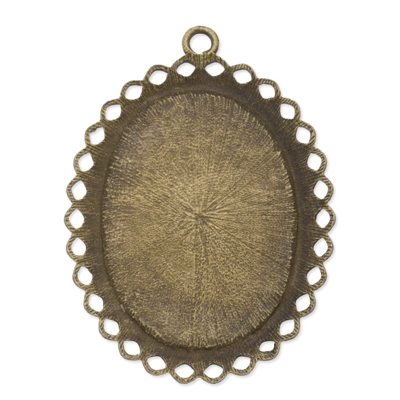 30x40mm Oval Pendant Trays,Zinc Alloy filled,Antique Bronze plated,20pcs/lot