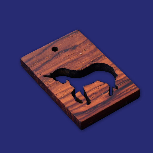 1 Rectangular frame unicorn 34.5x24x4mm wooden pendant Resin Setting Blanks handmade wood resin jewelry