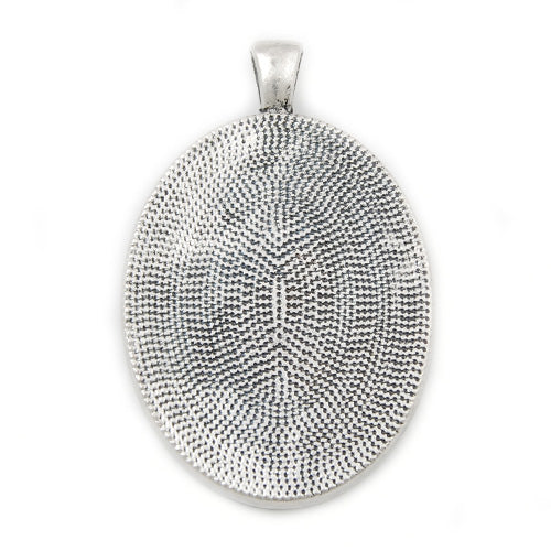 40mm*30mm Oval Cameo Cabochon Base Setting Pendants，Antique Silver Plated,Sold 20PCS Per Lot