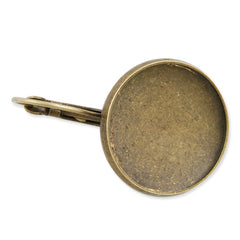 Antique Bronze French Lever Back Earrings Blank/Base,fit 14MM glass cabochons,buttons