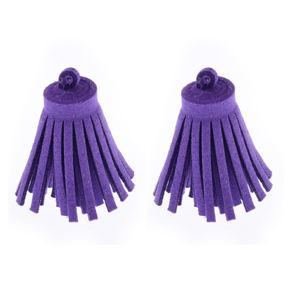 3CM Fiber Tassel Artificial Leather Tassel Fringe Tassels cute fat tassel DIY jewelry Accessories Pendent Charms Findings deep purple 10pcs