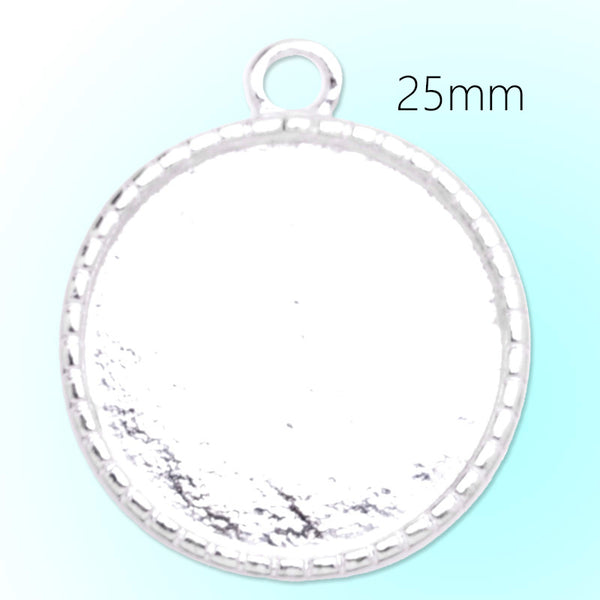25mm Round Pendant tray,Tree in the back,zinc alloy filled,shine silver plated,20pcs/lot