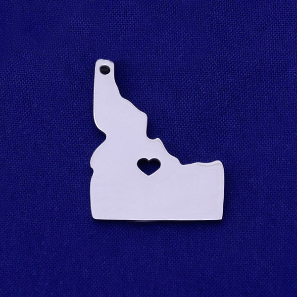 1 pcs about 18x25mm Silver Stainless Steel map pendant Stamping blank Jewelry supplies Idaho-ID 18 Gauges