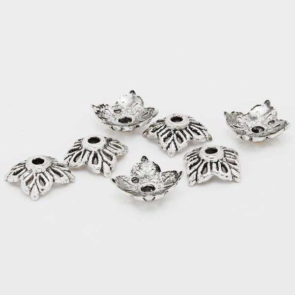 12*12mm Cameo Bead Caps,Antique Silver Jewelry Findings,Flower Shape Beadcaps,Thickness 5mm,sold 50pcs/lot