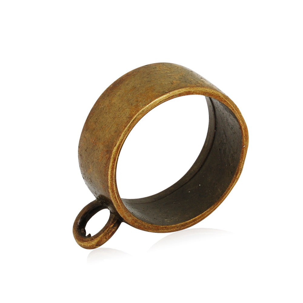 18mm Open Back Bezel Pendant,Antique Bronze Round Pipe Open Back Bezel for Resin,Bezel Necklace,Sold 10pcs/lot