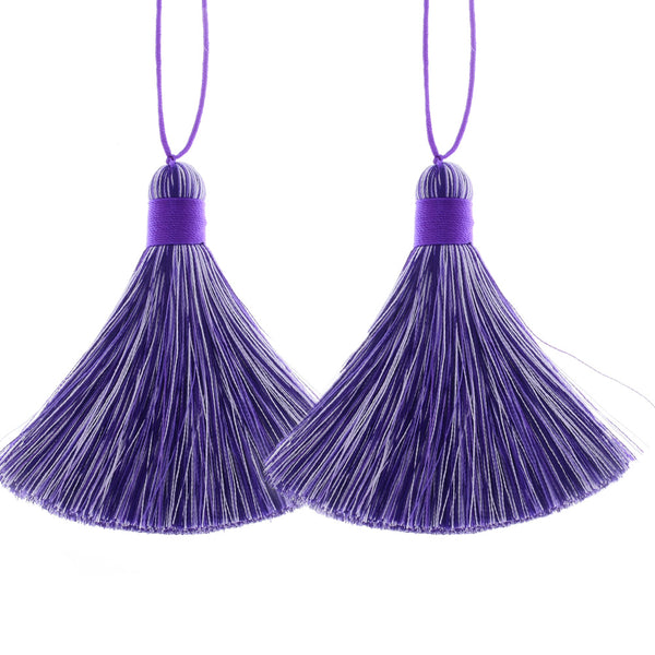 8cm Rainbow Rayon Tassel Silk Tassels Multicolor Gradient Color Jewelry Making Supplies Keychain Handbag  2pcs 10190951