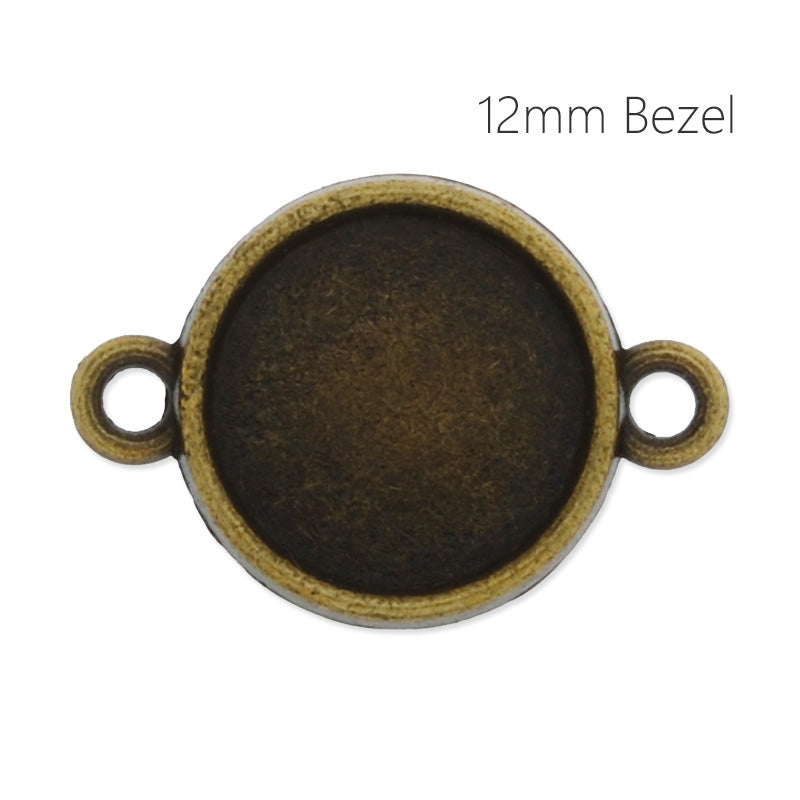 12mm Round Antique Bronze Plated double side bezels for bracelet,bracelet blanks,cuff bracelet blank, 50pieces/lot