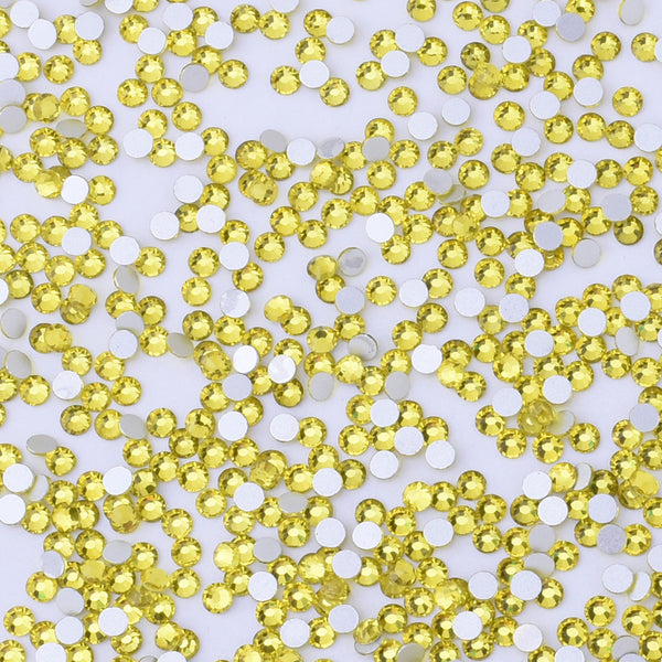 SS6 1440PCS Yellow Non Hot Fix Crystal, Flat Back 3D Rhinestones DIY Phone case Nail art design deco supplies