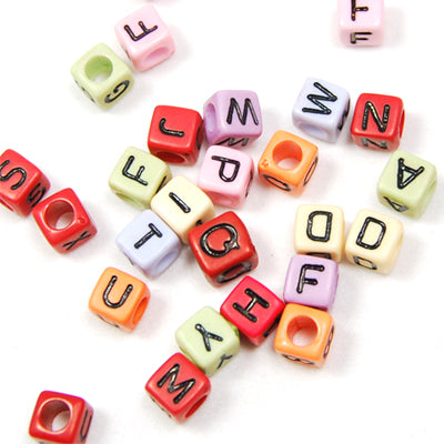 6*6MM Cube Alphabet Beads Acrylic Mixed Alphabet Mixed Colors,Sold per PKG of 2800 PCS