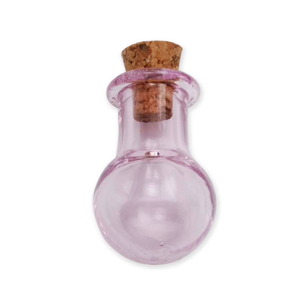 14 * 23mm Pink wishing bottle,Bulb shaped Tiny corked vial empty small glass bottle,glass jar,tiny corked bottle,empty glass bottles,10pcs/lots