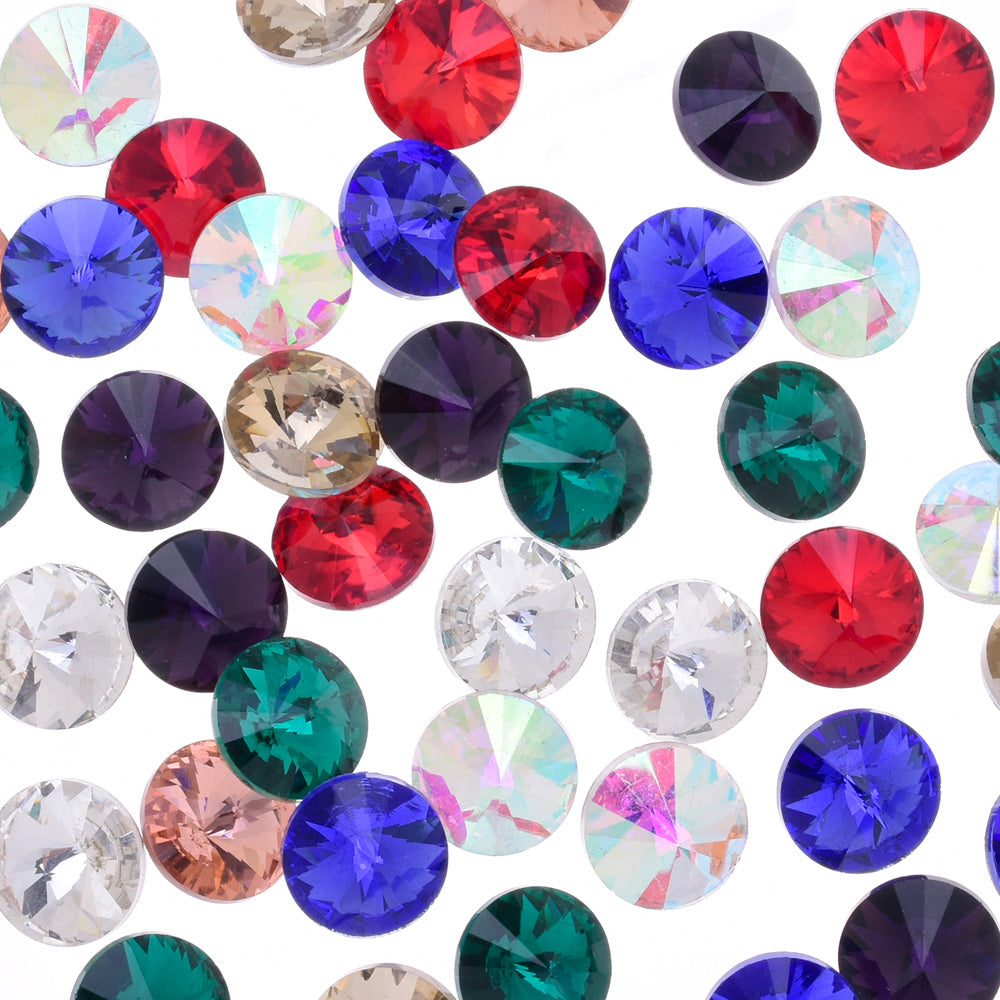 8mm Pointed Back rhinestone  crystal stone Glass Crystal High Quality Satellite stone decoration mixed color 50pcs 10181658