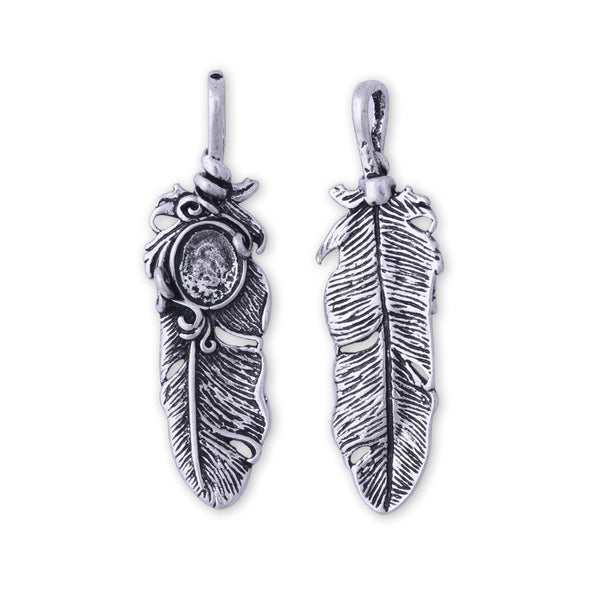 5 pcs Antique Silver Feather Charm Bird Feather Pendant Brass Made Diy Handmade Materials Jewelry Supplies 47x12 mm