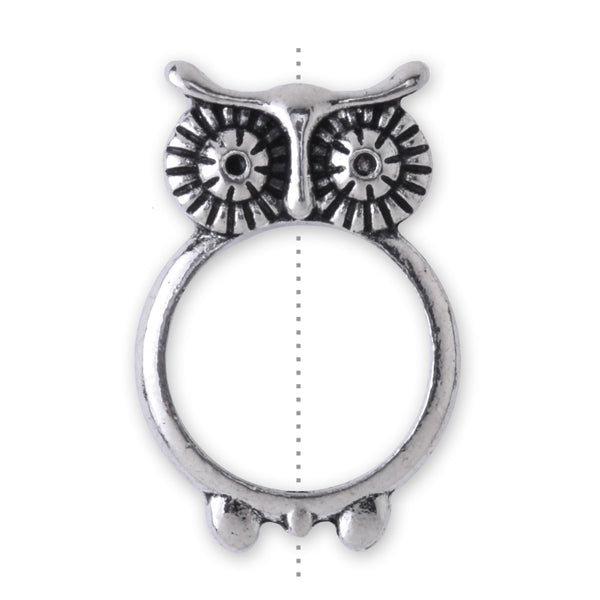 20 Metal Owl Charm Pendant fit 12mm bead, owl beaded Jewelry Findings