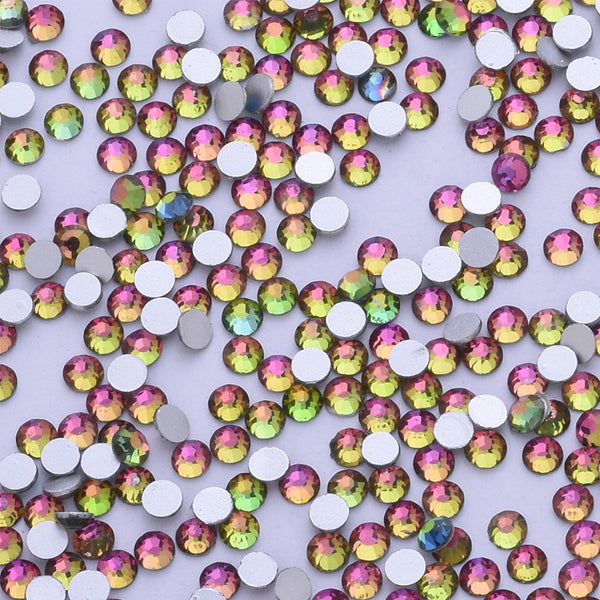 SS8 1440PCS Rainbow colors Non Hot Fix Crystal, Flat Back 3D Rhinestones DIY Phone case Nail art design deco supplies
