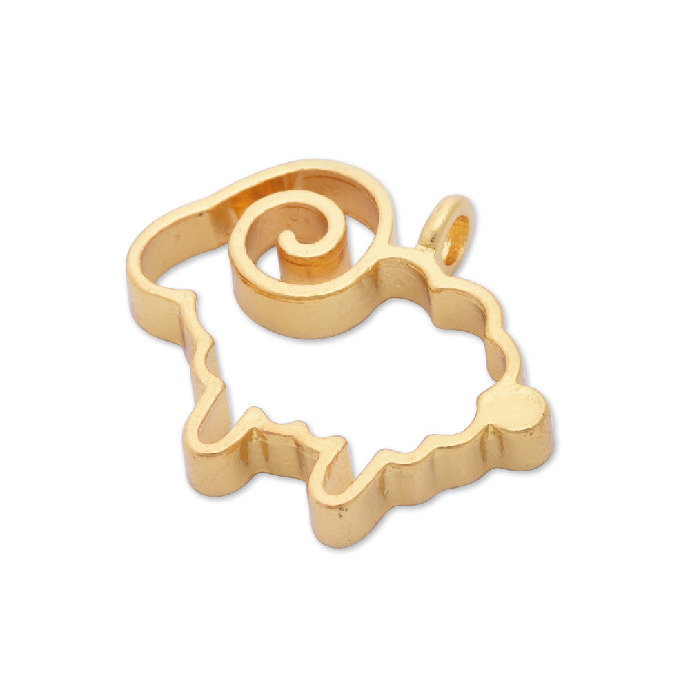 10 Gold Metal Sheep frame 30*26*4mm open back pendant  Zinc alloy accessories pendant trays Animal frame