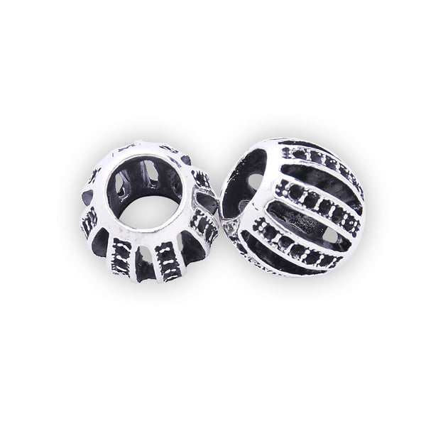 50pcs 11x9.5mm Tibetan Silver Hollow Bead Spacer Beads End Beads DIY Jewelry Making