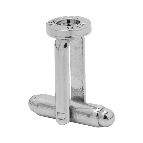 8mm Round Bezel Cufflink Blank Base,Gunshot Shell,Imitation Rhodium Cufflink Setting,Metal,10pcs/lot