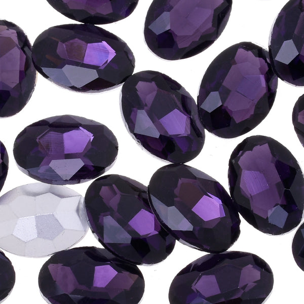 18x25mm Oval Pointed Back Rhinestones Glass Jewels point crystal Nail Art Craft Supply purple 50pcs 10184055