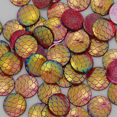 12mm Cameo Round Jewelry Resin Cabochon,Rose Color Iridescent Mermaid,Thickness 2.5mm,50pcs/lot