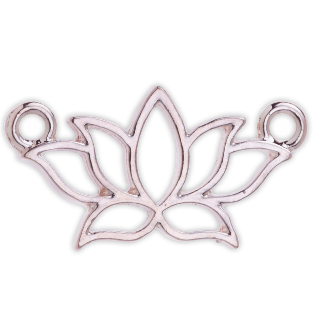 20 Lotus Flower Head Petal Lotus Bead Charms Pendants yoga Necklace Lotus jewelry Rose Gold 27x13mm