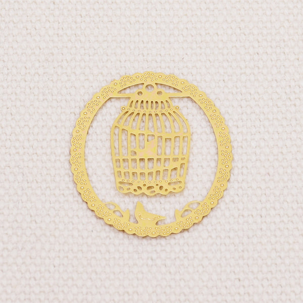 About 29*25mm metal Vintage bookmark clips Paper clips Planner Jewel clip Gold plated birdcage 5pcs