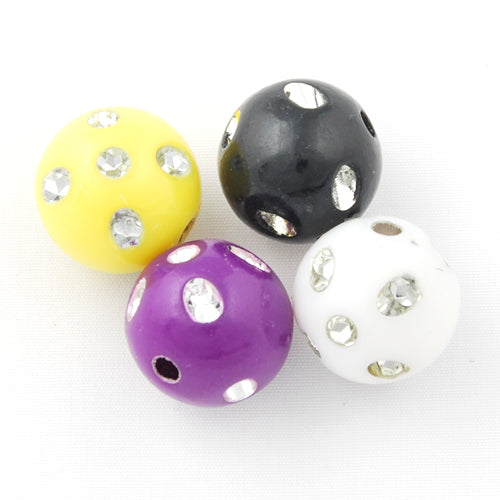 12 MM Plastic Beads with diamond,Sold per pkg of 600 PCS